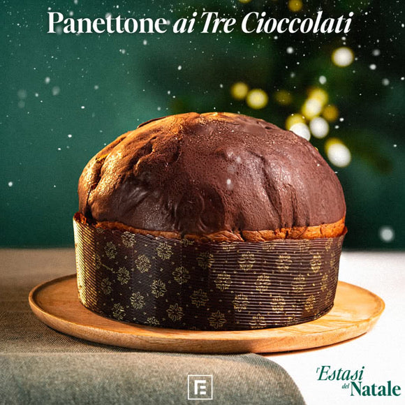 Panettone "Ai tre cioccolati" Kg. 1 - Pasticceria Estasi