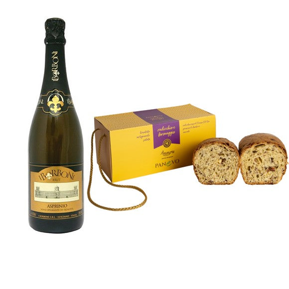 Confezione regalo "Panevo"  gr.500 - Ammore  e Spumante Asprinio d'Aversa Brut - I Borboni
