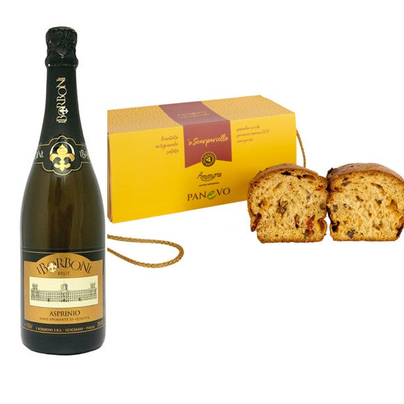 Confezione regalo "Panevo"  gr.500 - Ammore  e Spumante Asprinio d'Aversa Brut - I Borboni